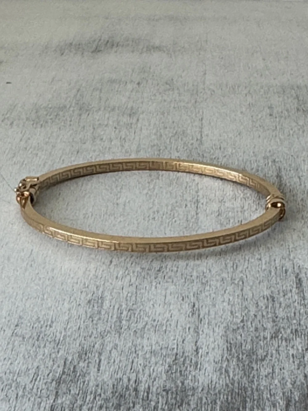 MIA FIORE Gold Plated Bronze Greek Key Dyadema Bangle Bracelet